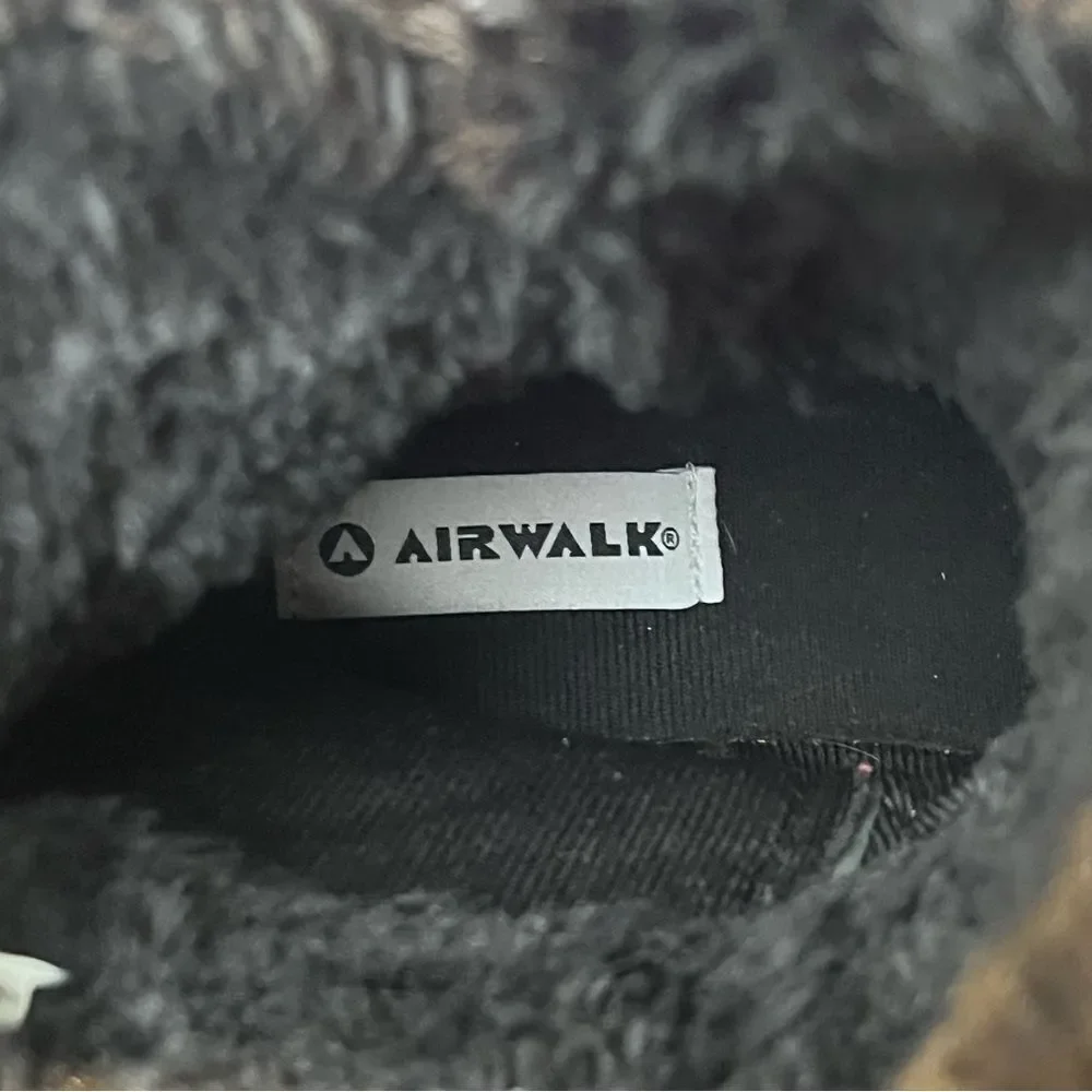 Airwalk Women's Mid-Calf Boots Black with faux fur trim and lining Size 9